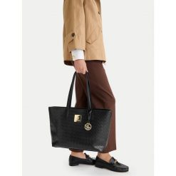 Torebka Beverly Hills Polo Club. Czarne shopper bag Beverly Hills Polo Club, bez wzorów, bez dodatków. Za 229.99 zł.