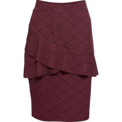 Spódnica z elastycznego żakardu bonprix czerwony rubinowy - czarny w kratę. Spódnice marki bonprix. Za 54.99 zł.