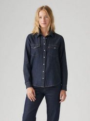Levi's Koszula dżinsowa w kolorze granatowym rozmiar: S. Niebieskie koszule Levi's, s, bez wzorów, bez kołnierzyka, bez ramiączek. Za 149.95 zł.