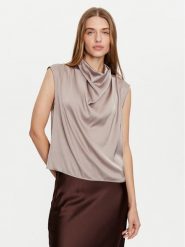 Imperial Bluzka RGJ9IDG Beżowy Regular Fit. Brązowe bluzki Imperial, s, bez wzorów, z syntetyku, bez kołnierzyka, bez ramiączek. Za 119.99 zł.