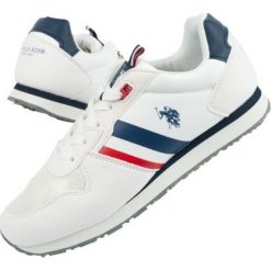 Buty sportowe U.S. Polo ASSN. W NOBIK004A-WHI białe. Białe buty treningowe INNA MARKA, bez wzorów, z gumy, bez zapięcia. Za 270.08 zł.
