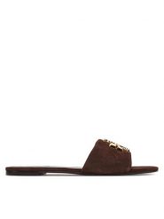 Tory Burch Klapki Eleanor Slide 174839 Brązowy. Brązowe klapki Tory Burch, bez wzorów, ze skóry, bez obcasa, bez zapięcia. Za 1,279.00 zł.
