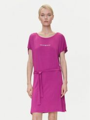 Emporio Armani Sukienka codzienna EW000783 AF12192 UA227 Różowy Regular Fit. Czerwone sukienki Emporio Armani, na co dzień, xl, bez wzorów, z wiskozy, bez kołnierzyka, bez ramiączek, proste. Za 349.99 zł.