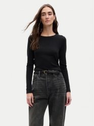 Gap Bluzka 540609-03 Czarny Slim Fit. Czarne bluzki GAP, xl, bez wzorów, z bawełny, bez kołnierzyka, bez ramiączek. Za 89.99 zł.