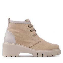 Botki Unisa. Brązowe botki Unisa, bez wzorów, bez obcasa, na słupku, bez zapięcia. Za 339.99 zł.
