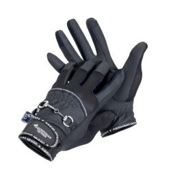 Rękawiczki do jazdy konnej damskie EQ.QUEEN Crete. Czarne rękawiczki EQUESTRIAN QUEEN, bez wzorów, sportowe. Za 106.99 zł.