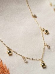 Lodie Silver Pozłacany naszyjnik z elementami ozdobnymi - dł. 42 cm rozmiar: onesize. Szare naszyjniki Lodie Silver, z materiału, z cyrkonią, metalowe. Za 52.99 zł.