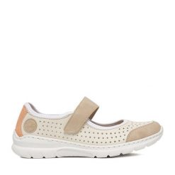 Półbuty Rieker. Półbuty wsuwane Rieker, bez wzorów, bez obcasa, na płaskiej podeszwie. Za 319.99 zł.