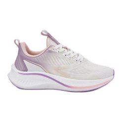 Buty Sportowe Damskie Big Star RR274A161 HI-POLY System Białe. Białe buty treningowe bez wzorów, z materiału, bez zapięcia. Za 323.91 zł.
