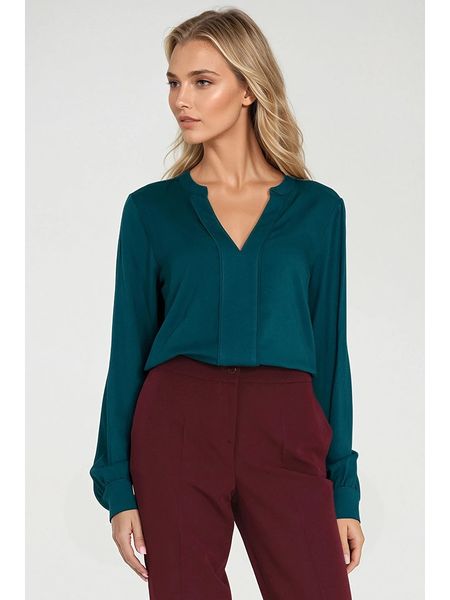 Nife Bluzka w kolorze niebieskim rozmiar: 38. Niebieskie bluzki Nife, bez wzorów, bez kołnierzyka, bez ramiączek. Za 139.87 zł.