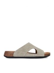 Go Soft Klapki CEO-W25701 Szary. Szare klapki GO SOFT, bez wzorów, ze skóry, bez obcasa, bez zapięcia. Za 89.99 zł.