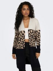 ONLY Kardigan "Jade" w kolorze czarno-beżowym rozmiar: XL. Brązowe swetry ONLY, xl, bez wzorów, bez ramiączek. Za 127.65 zł.