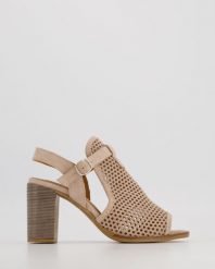 SANDAŁY Z CHOLEWKĄ 003014052156 BEI. Sandały Venezia, bez wzorów, ze skóry, bez obcasa, bez zapięcia. Za 299.00 zł.