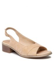 Go Soft Sandały WI23-LUCY-02 Beżowy. Brązowe sandały GO SOFT, bez wzorów, ze skóry, bez obcasa, na płaskiej podeszwie, bez zapięcia. Za 129.99 zł.