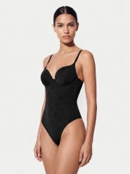 Guess Body O6BM03 K4994 Czarny. Czarne body i gorsety Guess, z aplikacjami, z syntetyku, bez ramiączek. Za 369.99 zł.