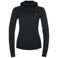 Odlo Active Warm Baselayer Top z maską L/S. Czarne bielizna termoaktywna damska ODLO, bez wzorów, z poliesteru, bez ramiączek. W wyprzedaży za 243.15 zł.