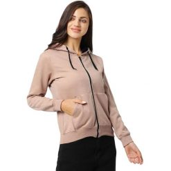 Bluza Rozpinana Damska. Brązowe bluzy MARTES ESSENTIALS, m, bez wzorów, z bawełny, bez ramiączek, z kapturem. Za 113.99 zł.
