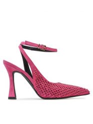 Pinko Sandały Lisette Slingback PE 23 BLKS1 100566 A0N6 Różowy. Czerwone sandały Pinko, bez wzorów, ze skóry, bez obcasa, na słupku, bez zapięcia. Za 1,819.00 zł.