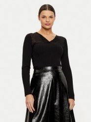 Morgan Sweter 242-MGANZA Czarny Slim Fit. Czarne swetry Morgan, xs, bez wzorów, z wiskozy, bez ramiączek. Za 109.99 zł.