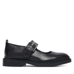 Półbuty Clarks. Czarne półbuty wsuwane Clarks, bez wzorów, bez obcasa, na płaskiej podeszwie. Za 389.99 zł.
