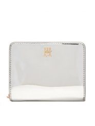 Tommy Hilfiger Portfel Med Za W/Flap Met AW0AW18037 Srebrny. Szare portfele Tommy Hilfiger, bez wzorów, ze skóry. Za 299.99 zł.