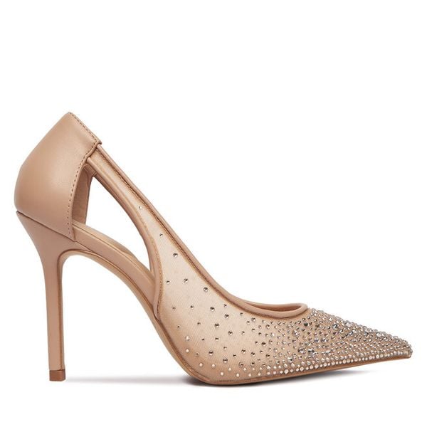 Szpilki Aldo. Brązowe szpilki Aldo, bez wzorów, bez obcasa, na szpilce, bez zapięcia. Za 299.99 zł.