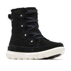 Buty trekkingowe damskie Sorel Explorer Next Joan Wp black/fawn. Czarne buty trekkingowe Sorel, na zimę, bez zapięcia. Za 399.99 zł.
