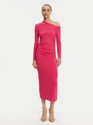 Rinascimento Sukienka koktajlowa CFC0122524003 Różowy Slim Fit. Czerwone sukienki Rinascimento, l, bez wzorów, z syntetyku, wizytowe, bez kołnierzyka, bez ramiączek. Za 249.99 zł.