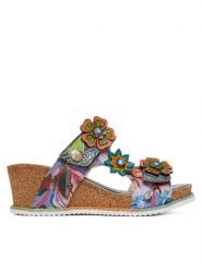 Laura Vita Klapki Bonito 31 Niebieski. Niebieskie klapki LAURA VITA, bez wzorów, ze skóry, bez obcasa, bez zapięcia. Za 439.99 zł.