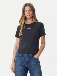Levi's® T-Shirt Rickie 001Z9-0008 Czarny Slim Fit. Czarne t-shirty m, bez wzorów, z bawełny, bez kołnierzyka, bez ramiączek. Za 139.99 zł.