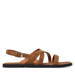 Sandały Vagabond Shoemakers. Brązowe sandały Vagabond Shoemakers, bez wzorów, bez obcasa, na płaskiej podeszwie, bez zapięcia. Za 429.99 zł.