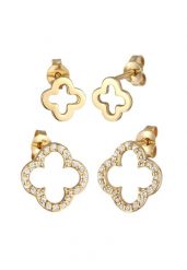 Elli Damskie kolczyki w kształcie koniczyny z cyrkoniami ze srebra próby 925 Kolczyki 1 ct. Kolczyki Elli, z cyrkonią, srebrne. Za 293.99 zł.