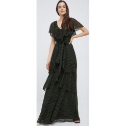 Lauren Ralph Lauren sukienka kolor zielony maxi rozkloszowana. Zielone sukienki Lauren Ralph Lauren, bez wzorów, z tkaniny, bez kołnierzyka, bez ramiączek, maxi, rozkloszowane. Za 1,719.90 zł.