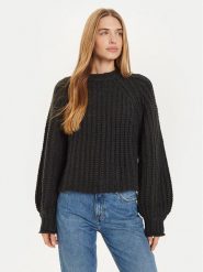 Wrangler Sweter 112356480 Czarny Relaxed Fit. Czarne swetry Wrangler, s, bez wzorów, z bawełny, bez ramiączek. Za 169.99 zł.