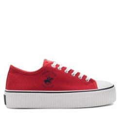 Trampki Beverly Hills Polo Club. Czerwone trampki Beverly Hills Polo Club, bez wzorów, bez zapięcia. Za 99.99 zł.