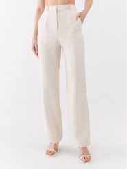 Patrizia Pepe Spodnie materiałowe 2P1491/A052-W347 Écru Straight Fit. Spodnie materiałowe Patrizia Pepe, bez wzorów, ze lnu. Za 679.99 zł.