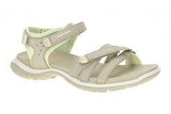 Sandały damskie Ecco Offroad Roam. Szare sandały ECCO, bez wzorów, z materiału, eleganckie, z otwartym noskiem, bez obcasa, bez zapięcia. Za 428.00 zł.