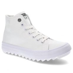 Białe Trampki Big Star Damskie Wygodne Półbuty. Białe trampki BIG STAR, bez wzorów, z materiału, retro, bez zapięcia. Za 134.99 zł.