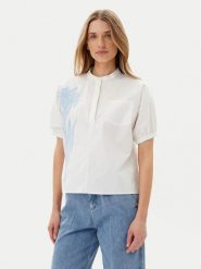 ARTIGLI Bluzka ACBL002227 Biały Regular Fit. Białe bluzki Artigli, bez wzorów, z bawełny, bez kołnierzyka, bez ramiączek. Za 219.99 zł.
