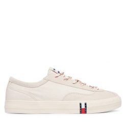 Tenisówki Tommy Jeans. Brązowe trampki Tommy Jeans, bez wzorów, z jeansu, bez zapięcia. Za 369.99 zł.