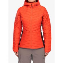 Kurtka ocieplana damska Columbia Powder Pass III Hybrid Hooded Jkt. Czerwone kurtki Scarpa, bez wzorów, sportowe, bez kaptura. Za 524.99 zł.