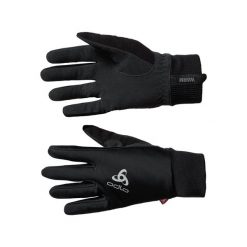 Rękawiczki do biegania dla dorosłych Odlo Element Warm. Czarne rękawiczki ODLO, bez wzorów, sportowe. W wyprzedaży za 120.00 zł.