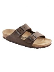Birkenstock Klapki "Arizona" w kolorze brązowym rozmiar: 36. Brązowe klapki Birkenstock, bez wzorów, klasyczne, z otwartym noskiem, bez obcasa, bez zapięcia. Za 374.95 zł.