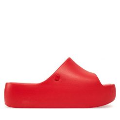 Klapki Melissa. Czerwone klapki Melissa, bez wzorów, bez obcasa, bez zapięcia. Za 419.99 zł.