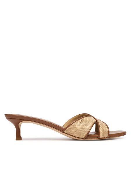 MICHAEL Michael Kors Klapki Cassidy Kitten 40S6CSMS2D Beżowy. Brązowe klapki MICHAEL Michael Kors, bez wzorów, z materiału, bez obcasa, bez zapięcia. Za 569.99 zł.