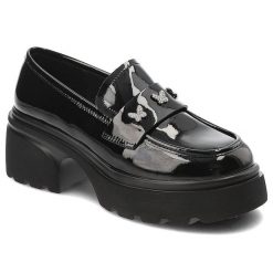 Czarne Półbuty Artiker Eleganckie Obuwie Damskie. Czarne półbuty wsuwane Artiker, z aplikacjami, ze skóry, eleganckie, bez obcasa. Za 233.99 zł.