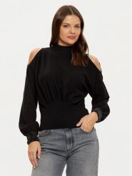 Guess Sweter W5RR02 Z2ZK2 Czarny Regular Fit. Czarne swetry Guess, xl, z aplikacjami, z syntetyku, bez ramiączek. Za 339.00 zł.