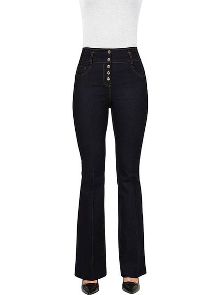 Heine Dżinsy w kolorze czarnym rozmiar: 42. Niebieskie jeansy Heine, bez wzorów, z podwyższonym stanem. Za 70.24 zł.