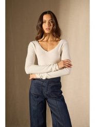 Perfect Cashmere Kaszmirowy sweter "Cylena" w kolorze kremowym rozmiar: M. Brązowe swetry Perfect Cashmere, m, bez wzorów, z kaszmiru, bez ramiączek. Za 230.00 zł.