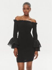 ROTATE Sukienka koktajlowa Chiffon 112112100 Czarny Regular Fit. Czarne sukienki ROTATE, bez wzorów, z syntetyku, wizytowe, bez kołnierzyka, bez ramiączek. Za 629.99 zł.